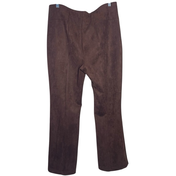 Hope‎ & Harlow Brown Stretchy Suede Boot Leg Pants - Picture 4 of 6